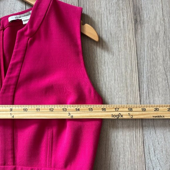 Diane Von Furstenberg Fleur Split Neck Sheath Mini Dress Size 4 - Picture 9 of 11